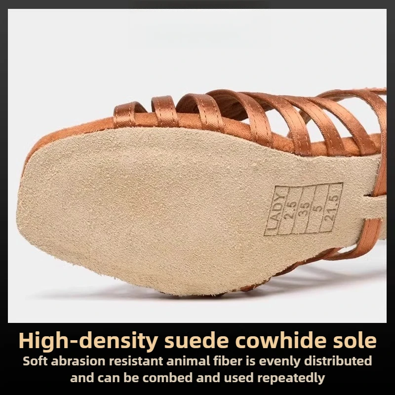 รองเท้าเต้นลาติน Vennystyle - รองเท้าซ้อมเต้นแบบ U-Heel ของแท้สำหรับผู้หญิง พื้นรองเท้าแบบยืดหยุ่น ส้นรองเท้าที่ใส่สบายสำหรับการฝึกซ้อมสอบ