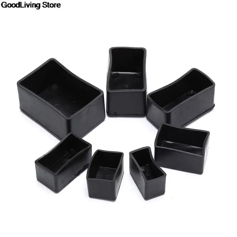 

8 Pcs Durable Rectangle Silicone Chair Leg Caps Non-slip Table Foot Cover Socks Protector Protecting Furniture Floor Covers