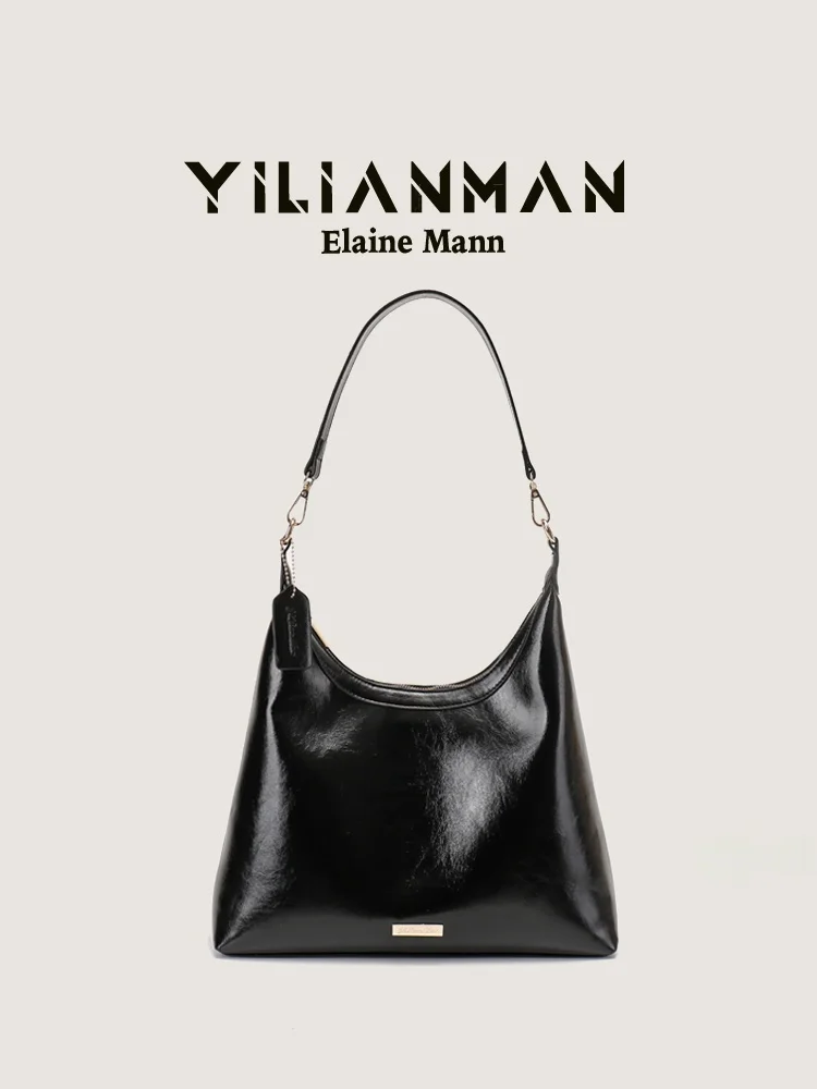 Elegant Minimalist Soft Leather Tote Bag Women's Commuter Shoulder Bag High Quality Texture Large Square Shape Zipper Closure