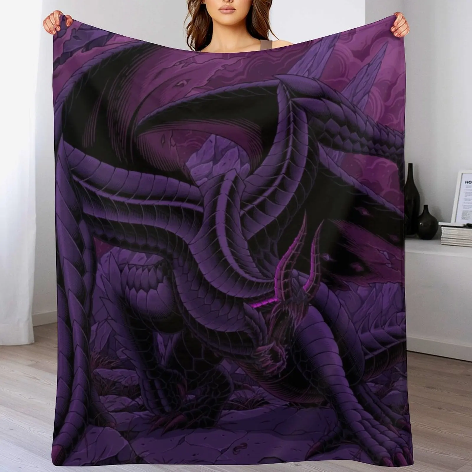 

MONSTER HUNTER GORE MAGALA Throw Blanket Stuffeds Soft Plaid Cute Plaid Luxury Blankets