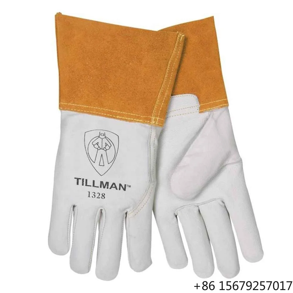 KOKAL Full Grain Goatskin Welding Gloves High Quality Heat-Resistant 14-inch Length 9 oz Thickness Customizable Color