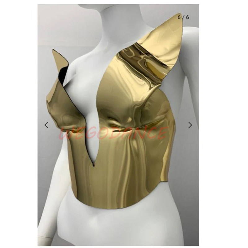 

New Sexy Women Top Gold Nightclub Dancer Costume