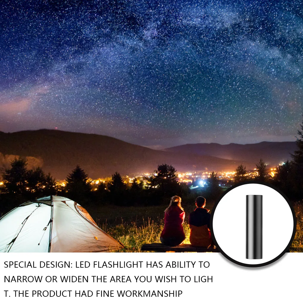 LED Flashlight Mini Alloy Light Adjustable Brightness Torch Christmas