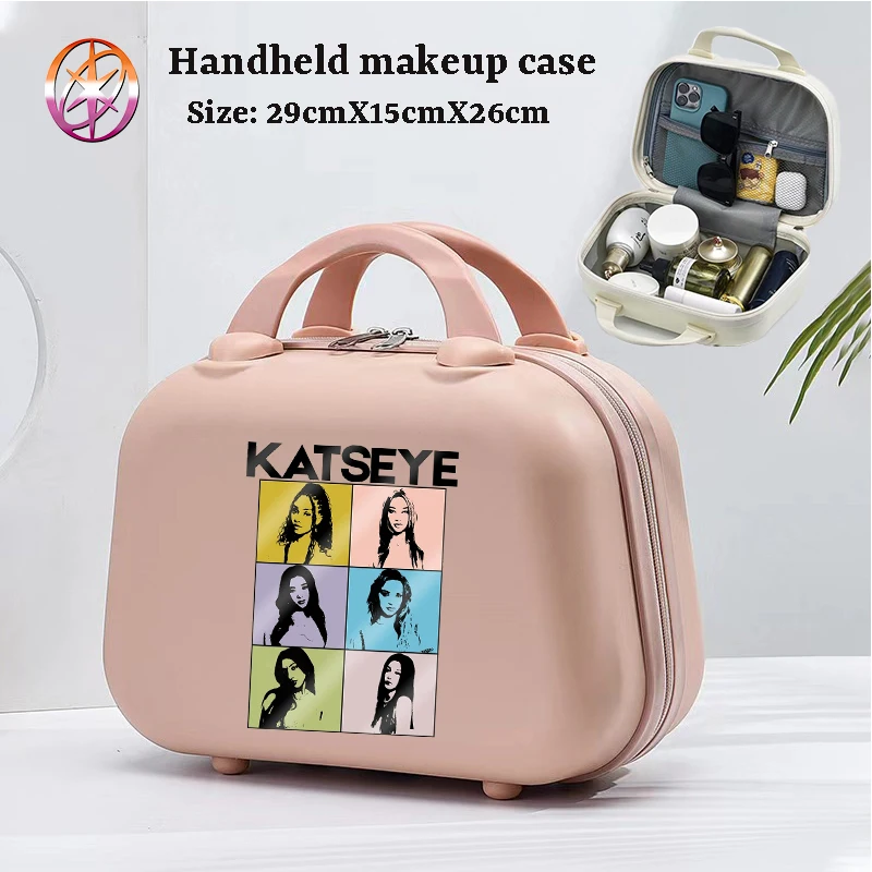K POP K-KATSEYE Women Makeup Case Girl Fashion Portable Cosmetic Case Tourist Large Capacity Cosmetic Storage Bag Home Gifts New