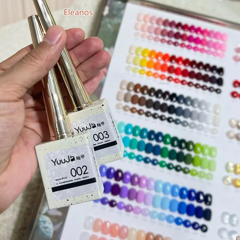 Eleanos Sommer 100 Farben Solid Gel Nagellack Set Soak Off Gel mit Farbkarte 15 ml Hochwertige Maniküre DIY Lacke Kit