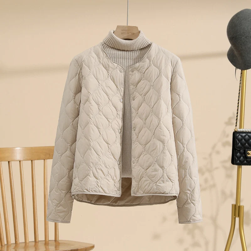 Schinteon Frauen Ultraleicht 90 % Weiße Ente Unten Jacke Herbst Winter Casual Einfache Dünne Outwear Japanischen Stil Mantel 2024 Neue