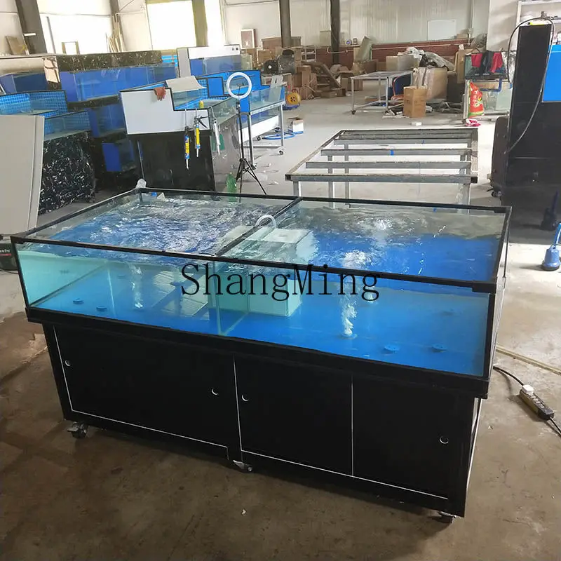 

SMCommercial Mobile Shellfish Pool Supermarket Circulation Filtration Constant Temperature Refrigeration Integrated