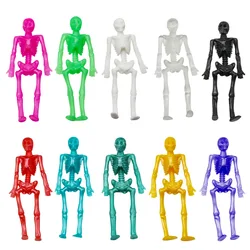 10PC Flexibility TPR Soft Rubber Stretchy Little Zombie Skeleton Man Halloween Trick-or-treat Toys Mini Figure Halloween Toy