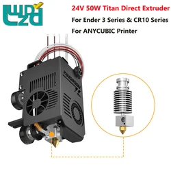 24V 50W Titan Extruder For CR6 SE Ender 3 Series CR10 Series ANYCUBIC LK5 3D Printer Hotend Hot End J-head Print Head Extrusion