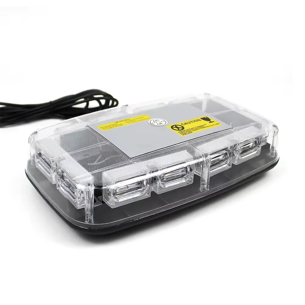 ضوء تحذير للطوارئ 48-LED: ستروب مغناطيسي للسقف 12 فولت - 24 فولت مع وظيفة وامضة منبثقة