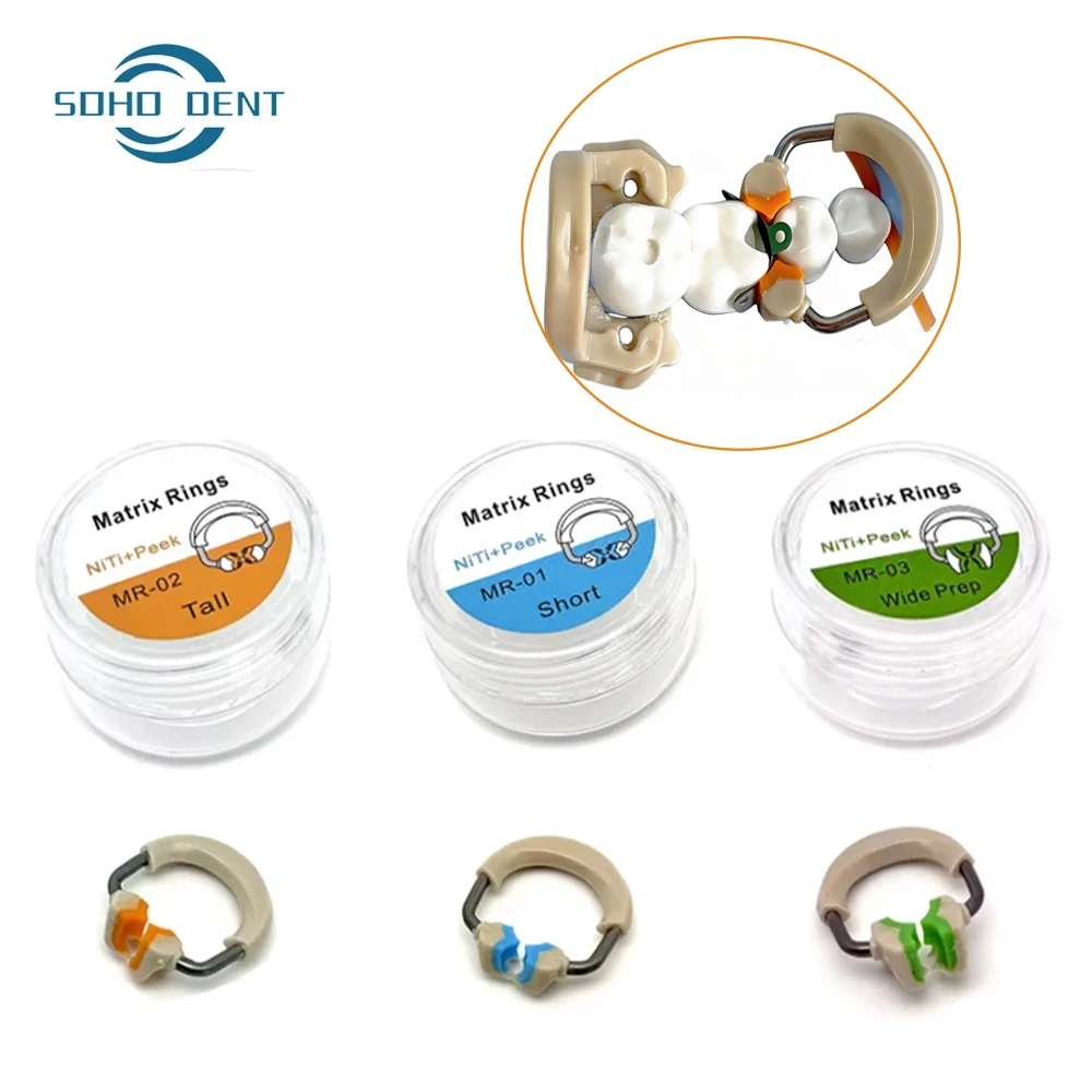 Dental Niti Matrix Bands Ring Garrison Style Nickel Titanium Alloy Matrices Clip Ring Bands Sectional Matrix System