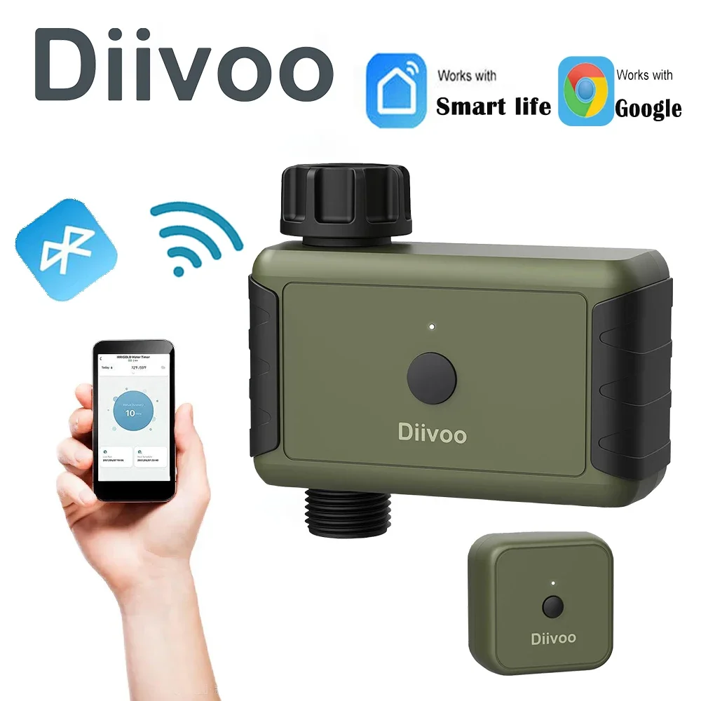 Imagem -02 - Diivoo Wifi Controlador de Irrigação por Gotejamento Programável Equipamento de Irrigação Automática Suporte de Controle Remoto Alexa Google