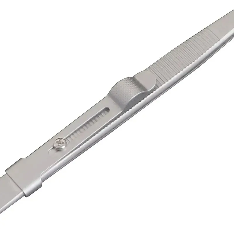 Boasta Diamond Stone Gem and Jewelry Tweezers Stainless Steel Slide Locking Serrated Fine Pointed Tip Tweezers with Gem Slot