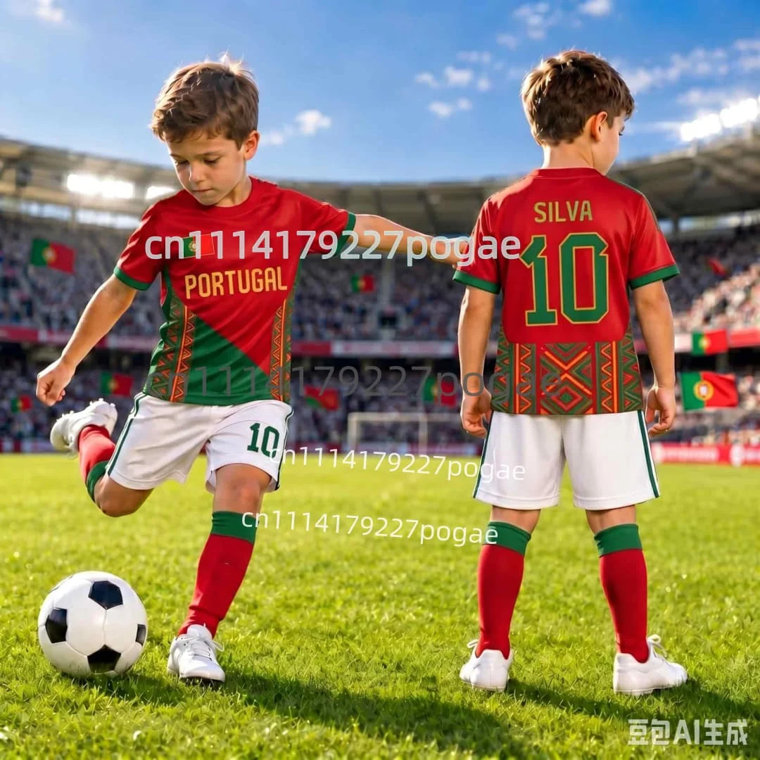 Portugal Jersey 10 Fan Football Shirt 3D Printed Outdoor Sports Training Kit Adult Children's T-shirts Shorts 2 Piece Sets