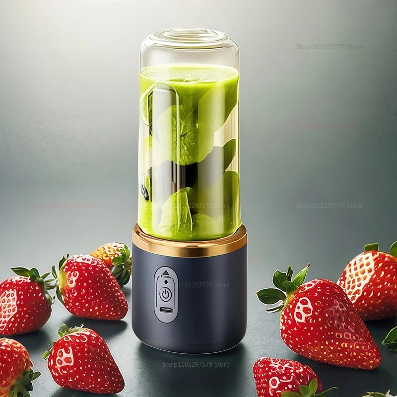 كوب لصنع العصائر المحمولة 6 شفرات خلاط زجاجة المنزلية كوب لصنع العصائر الفاكهة خلاط عصائر USB قابلة للشحن عصارة المطبخ أداة