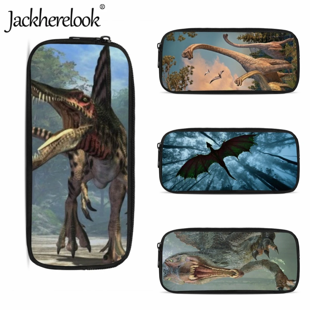 

Jackherelook Ancient Dinosaur 3D Pattern Boys Pencil Case Children Stationery School Supplies Practical Kids Pencil Bags Gifts