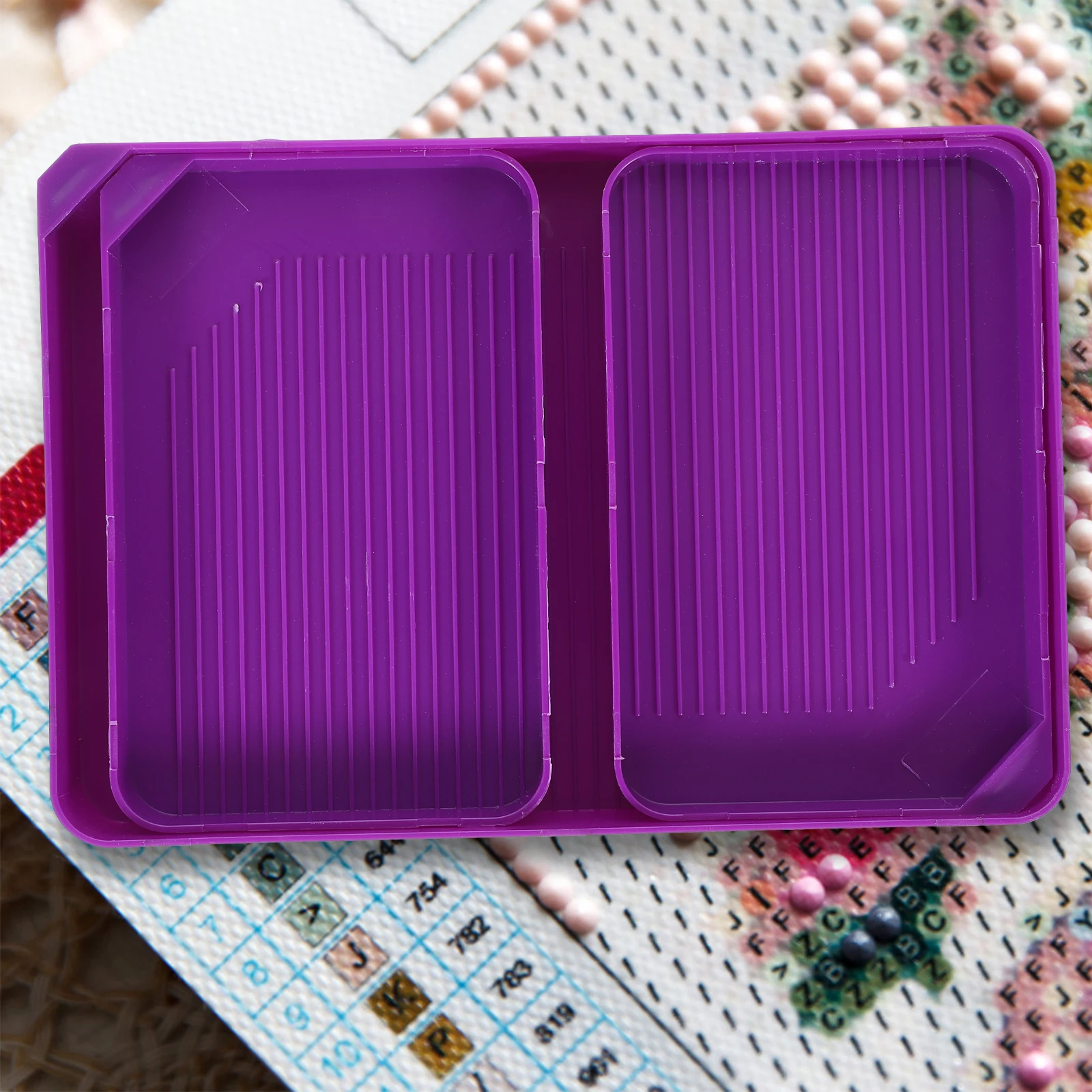 1Set Rhinestone Sorting Board Tray Multi-Compartment Diamond Art Bead Storage Container for Crafting and Jewelry Design Tools