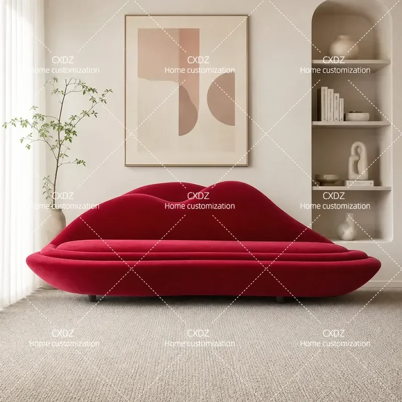 Modern Curved Sofa Light Luxury Simple Design Business Reception Lounge Arc Creative Seating for Office Waiting Area