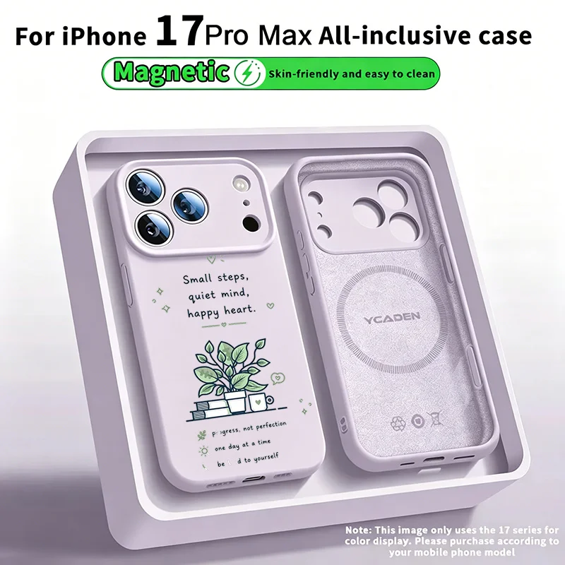 Ins Potted Plant Wireless Charge Phone Case For Samsung Galaxy S26 Ultra Plus S25 S23 Plus S24 Ultra Magnetic Shockproof Cover