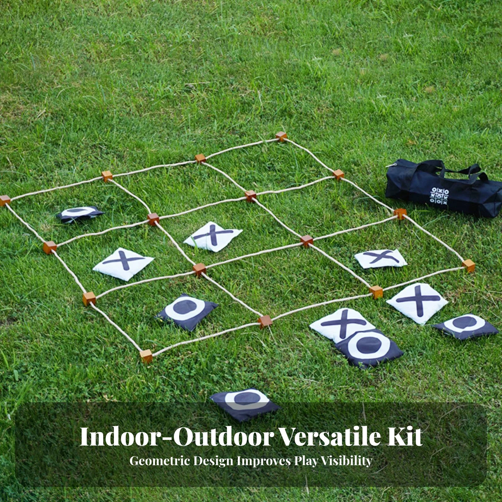Noughts and Crosses Toe Play Set with Carrying Case Easy to Carry Tic-Tac-Toe Game with Lightweight Weighted for Children