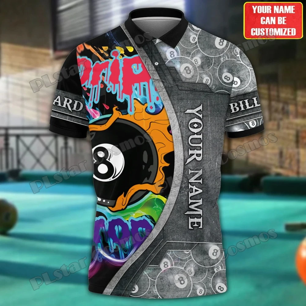 

Customized Name Billiard Player 3D Printed Mens Polo Shirt Summer Street short sleeve shirt Gift for Billiard Lover WK43