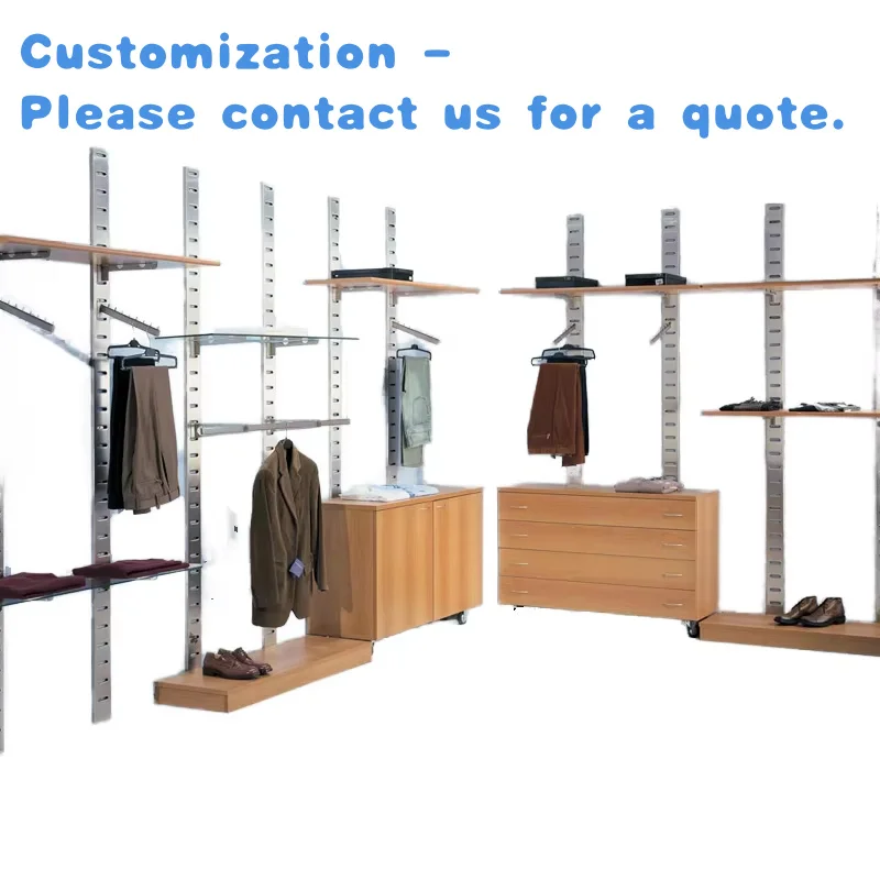 custom.Modern Clothing Store Display Rack Hanger with 5-Layer Metallic Shelves Clothes Rack