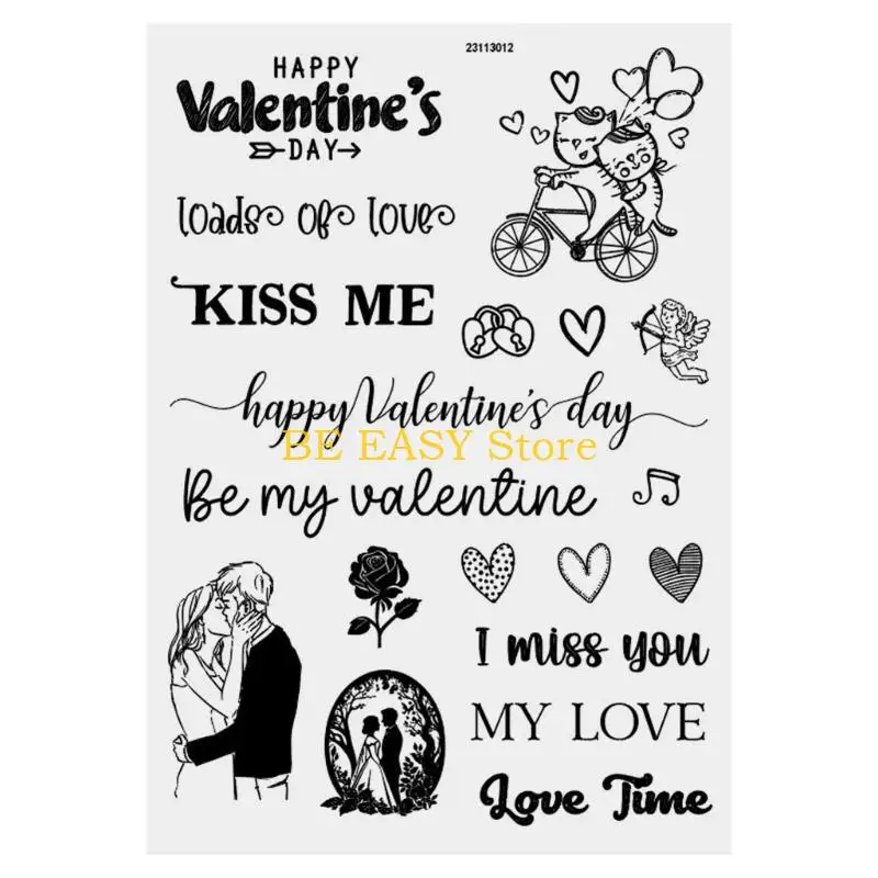 E28F Valentine's Day Candle Decoration Stickers Valentine's Day Candle Tattooed DIY Stickers for Customizing Candle