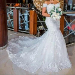 Customized Women's Sweetheart Wedding Dress Plus Size Lace Up Bridal Gowns Luxury Lace Embroidery Mermaid Wedding Dresses