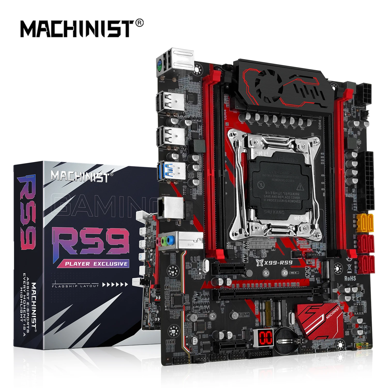 MACHINIST X99 RS9 motherboard LGA 2011-3 support Intel Xeon E5 2680 2667 2650 V4 2670 v3 CPU processor and DDR4 ECC RAM Memory