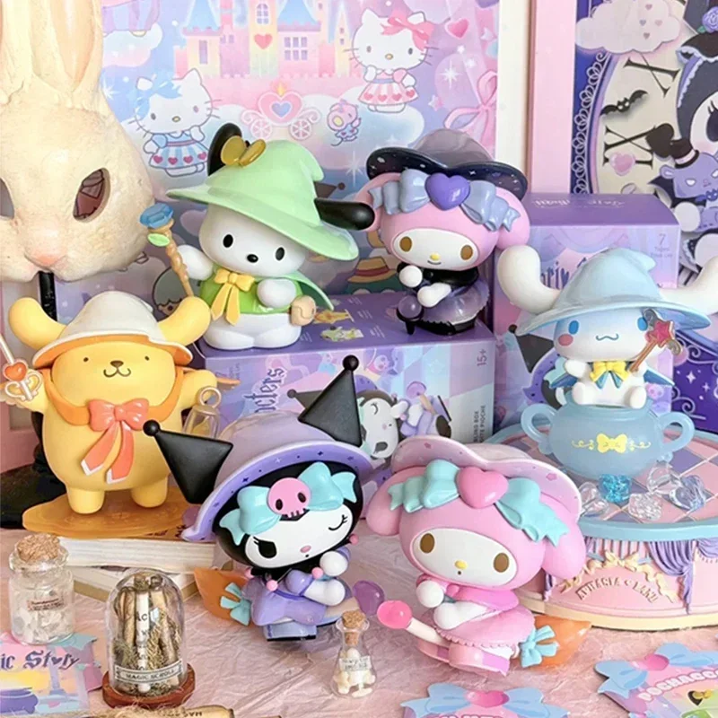 Sanrio Characters Magic Story Blind Box Forest Traveler Pochacco Doll Kuromi Cinnamoroll My Melody Action Figure Mystery Box Toy