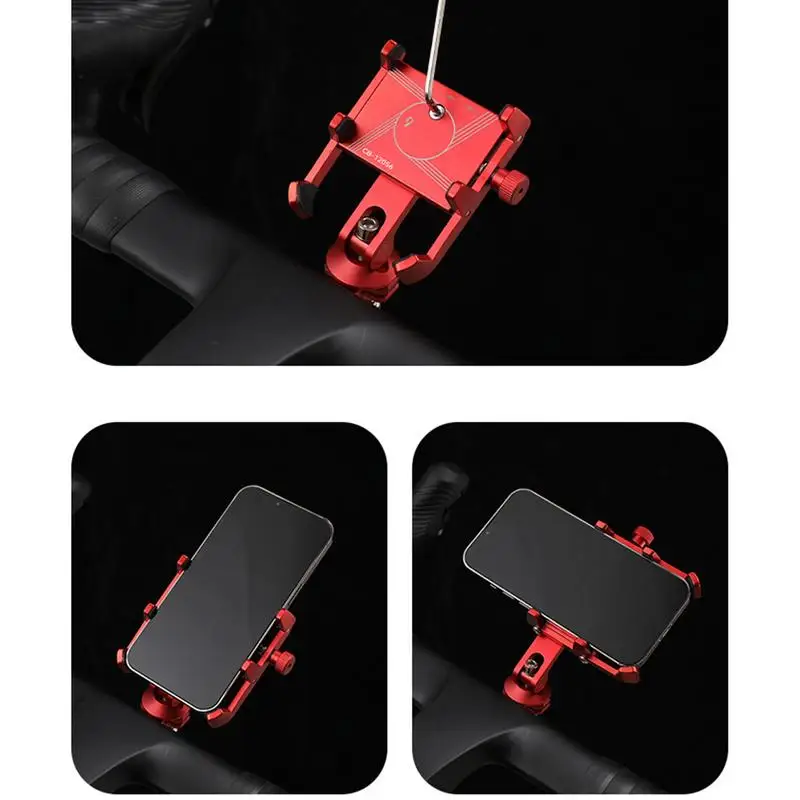 Motorcycle Phone Mount Adjustable Bike Phone Mount Portable Motorcycle Camera Clip Handlebar Smartphone Clamp For Outdoor