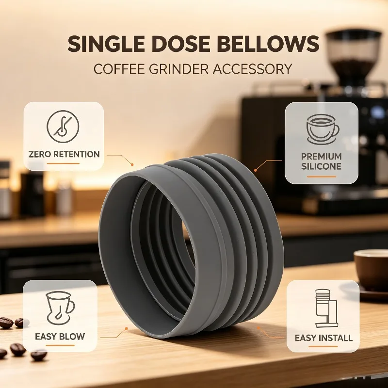5/10PCS Fellow Opus Single Dose Hopper Bellow, Zero Retention Silicone Bellow Coffee Grinder Espresso Accessories