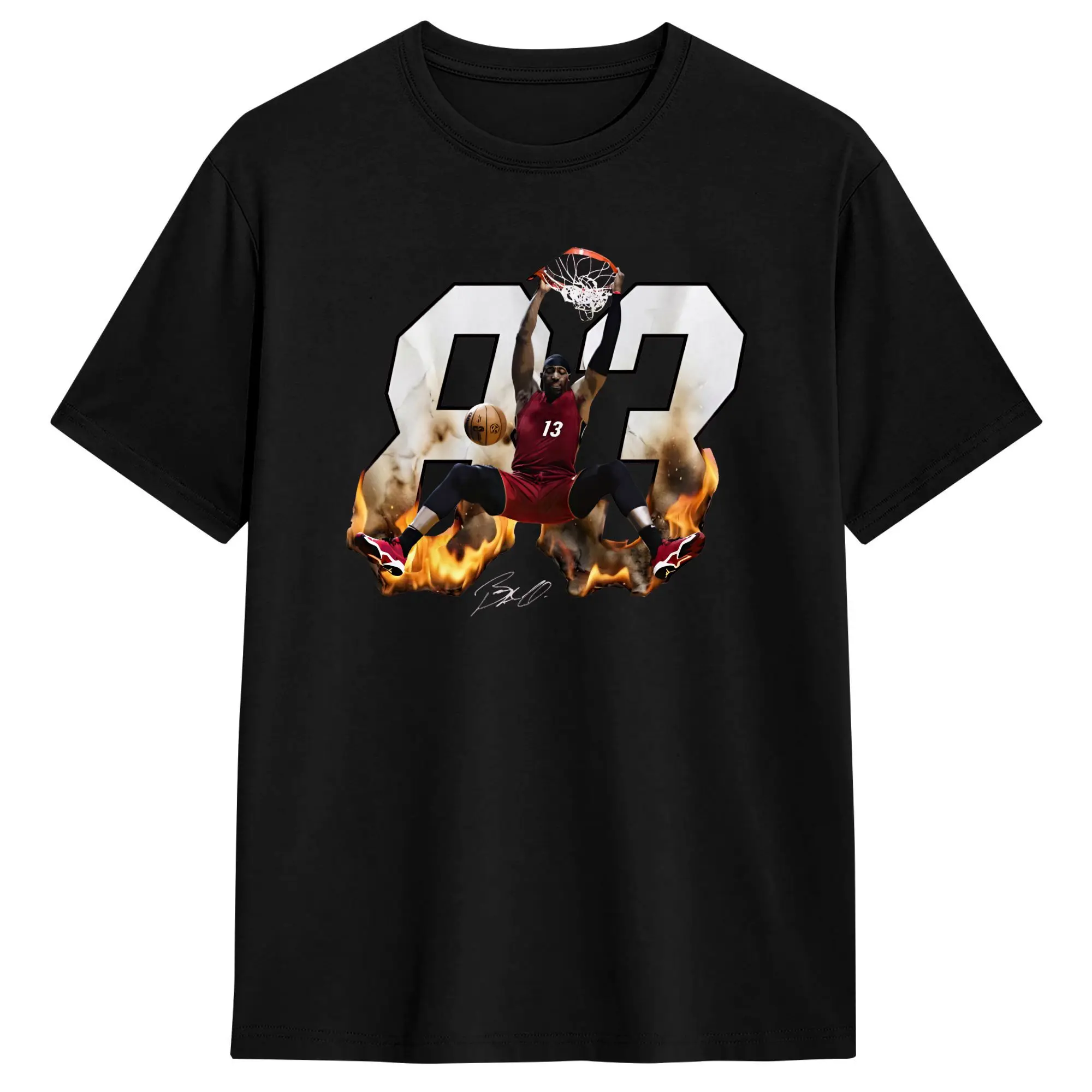 

Bam Adebayo 83 Fire Cotton T Shirt For Men Summer Y2K Casual T Shirts Round Neck Hipster Tee Shirt Oversized Casual Clothes