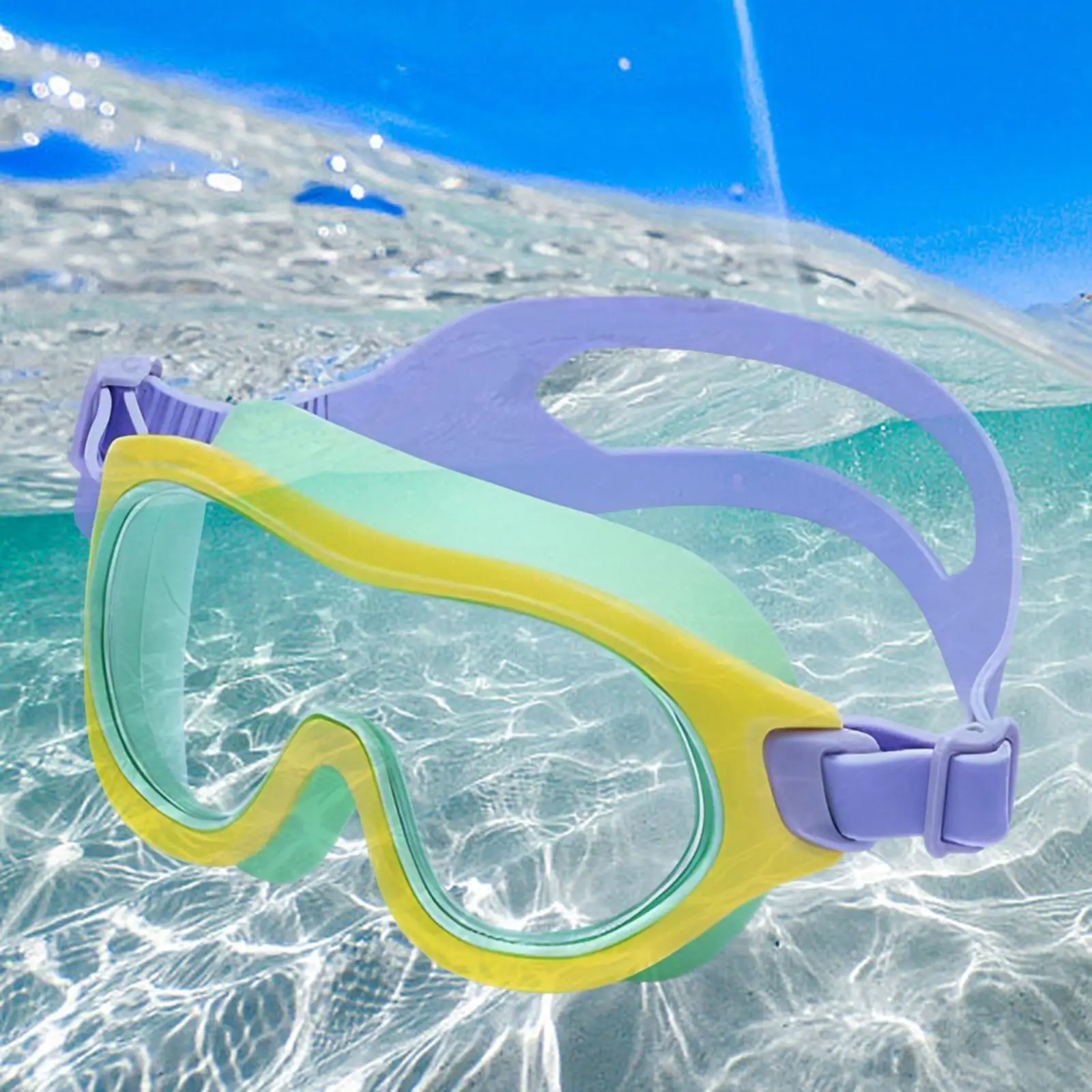 Swimming Goggles Portable Swim Glasses for Long and Short Hair Kids Children