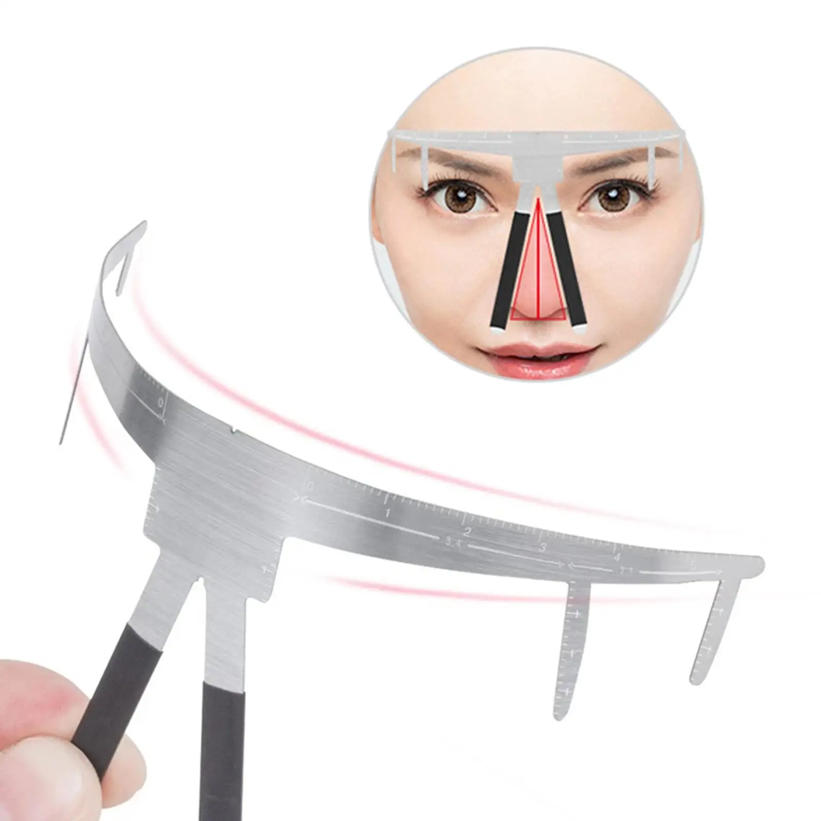 Steel Eyebrow Ruler Positioning Tool ,Permanent Accessories Tool for Eyebrow Measuring Classic Eyebrow Standard Eyebrow