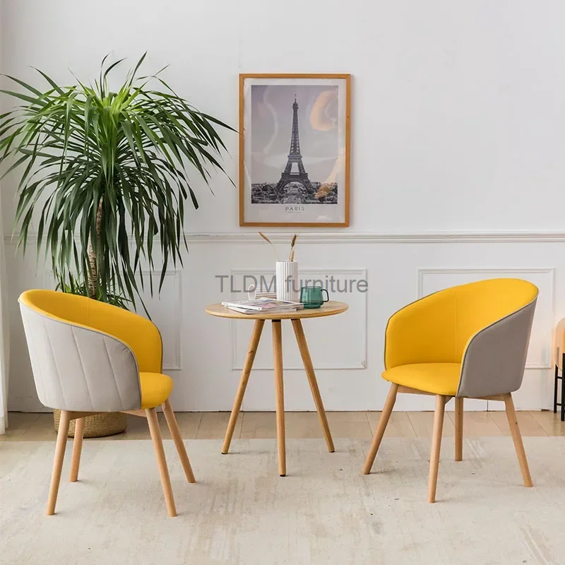 

Soft Waiting Nordic Dining Chairs With Backrest Office Wooden Design Chair Leisure Bedroom Manicure Taburete Alto Home Bar Table