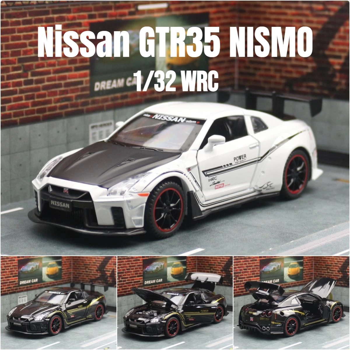 

1/32 Nissan Skyline GTR R35 Nismo GT3 Racing Toy Car Model For Children RMZ CiTY Diecast Alloy Miniature Sound Light Collection