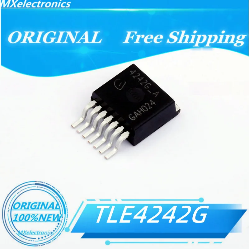 5PCS/LOT100%NEW  TLE4242G TLE4242 TO-263 Automotive transistor driver chip LED Lighting Drivers