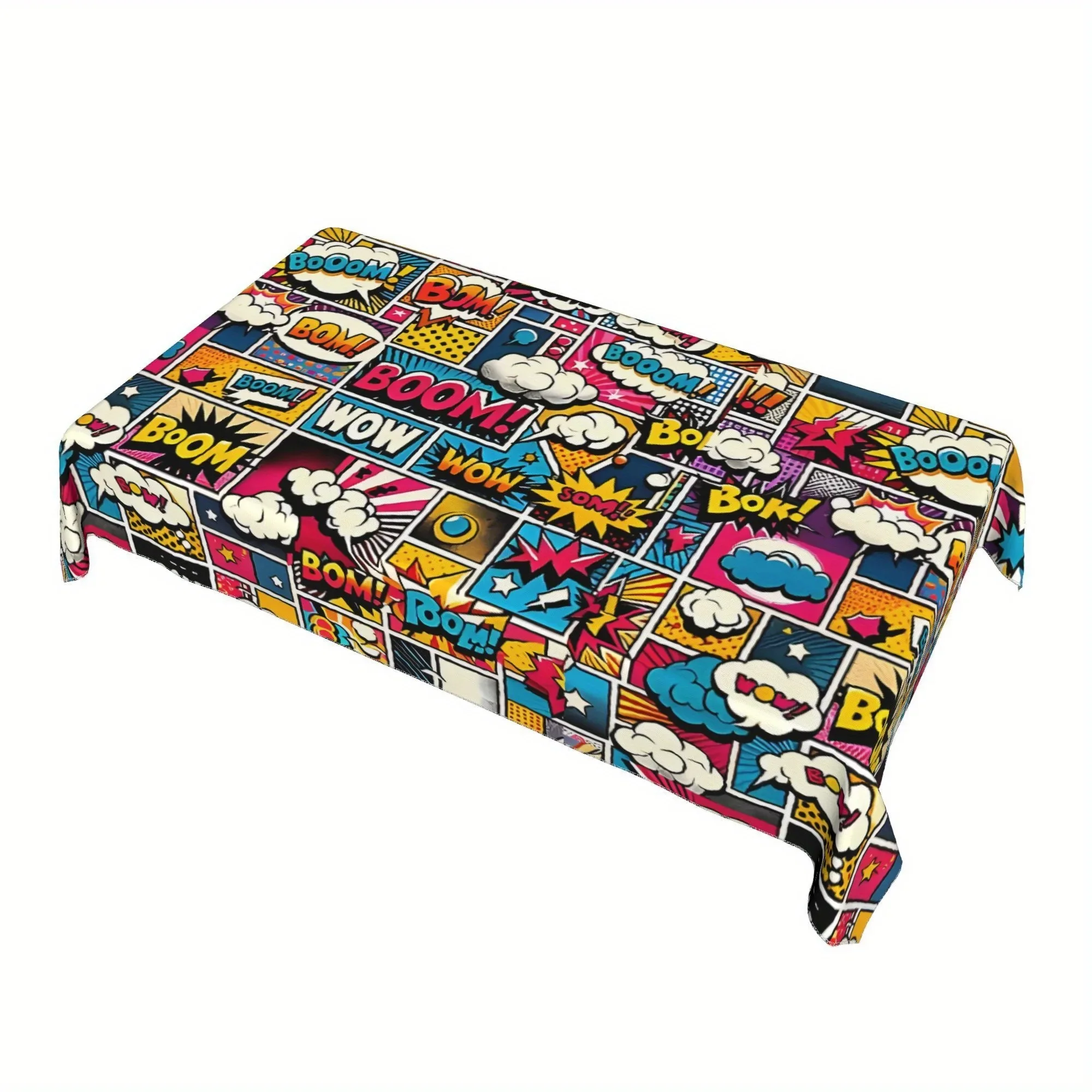【2D】Tablecovers 1pc Pop Art Comic Book Desk Cover - Vibrant Country Cottage Stylexzj
