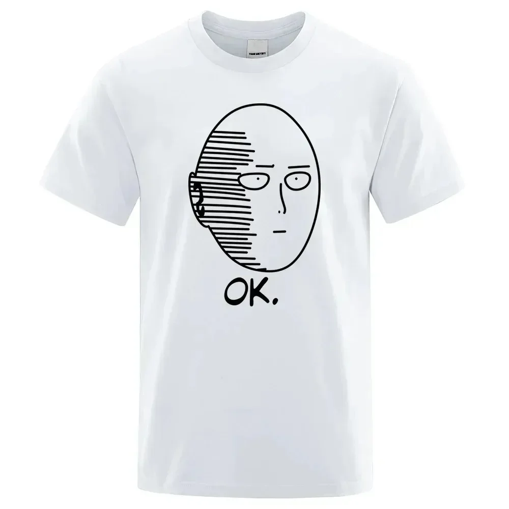 Men's T-Shirt One Punch Man Saitama Teacher Fashion Funny Short Sleeve Summer Oversized Clothing Cotton Anime Breathable T-Shirt