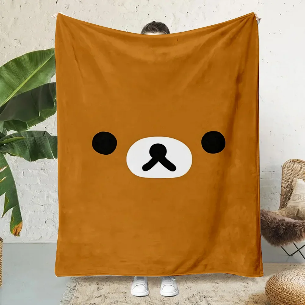 Cute Kawaii Cartoon Rilakkumas Bear Printed Blanket Picnic Blankets Warm Blanket Soft and Comfortable Home Travel Birthday Gift