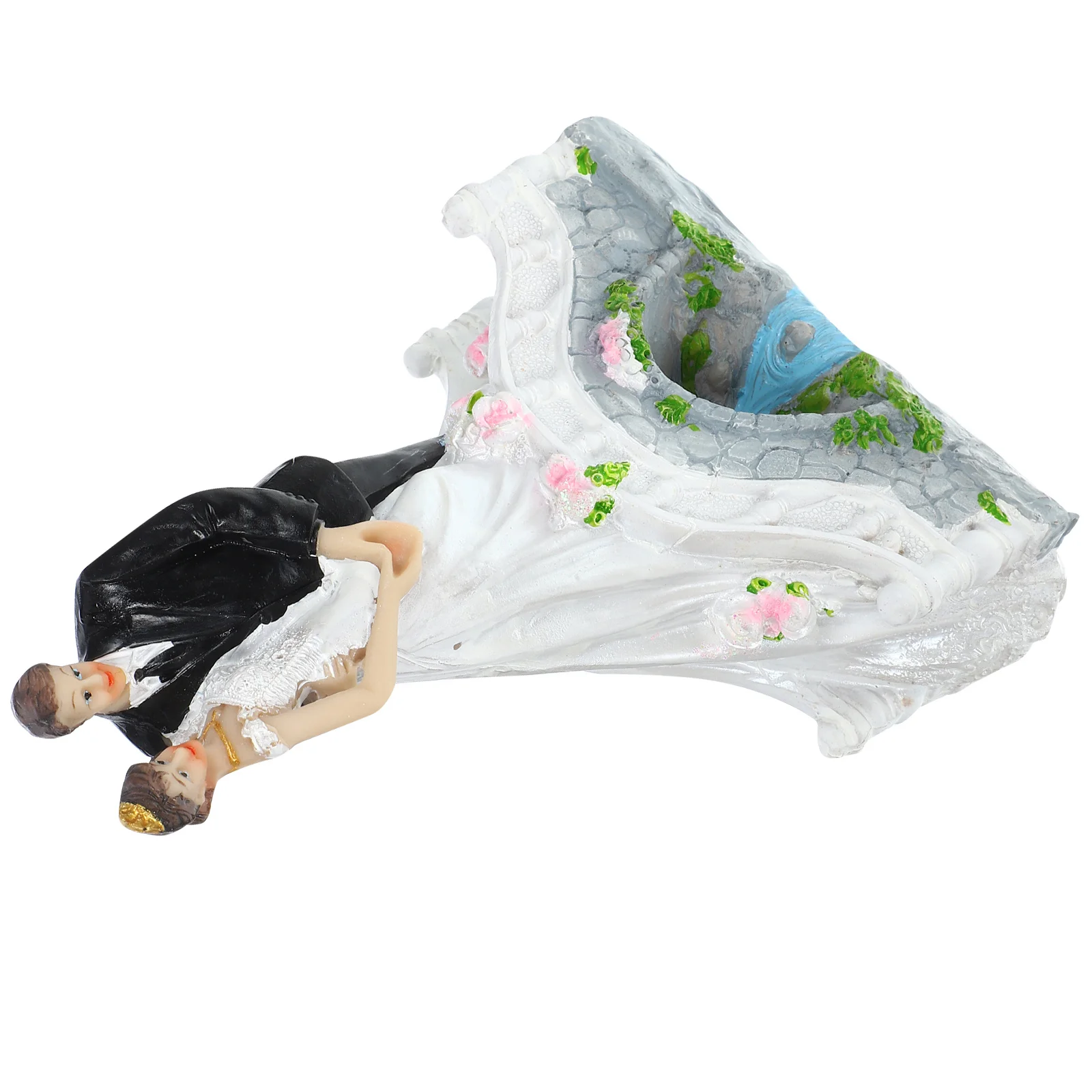 

Wedding Cake Topper Resin Bride Groom Figure Cartoon Couple Stylish Decorative Wedding Party Couple Figure Tabletop Cake Decor