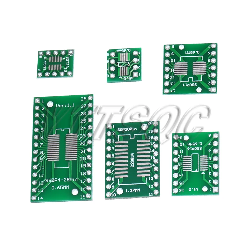 PCB kit SOP8 SSOP10 SOP14 SOP16 20 24 28 56 to DIP/SMD to DIP IC adapter socket SOIC TSSOP board adapter board 0.65mm 1.27mm