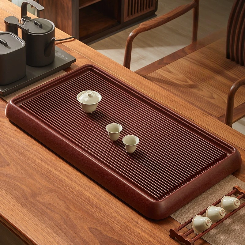 

Red sandalwood blood dragon pattern bakelite tea tray 72 kung fu tea home office tea table holder 6 cm thick