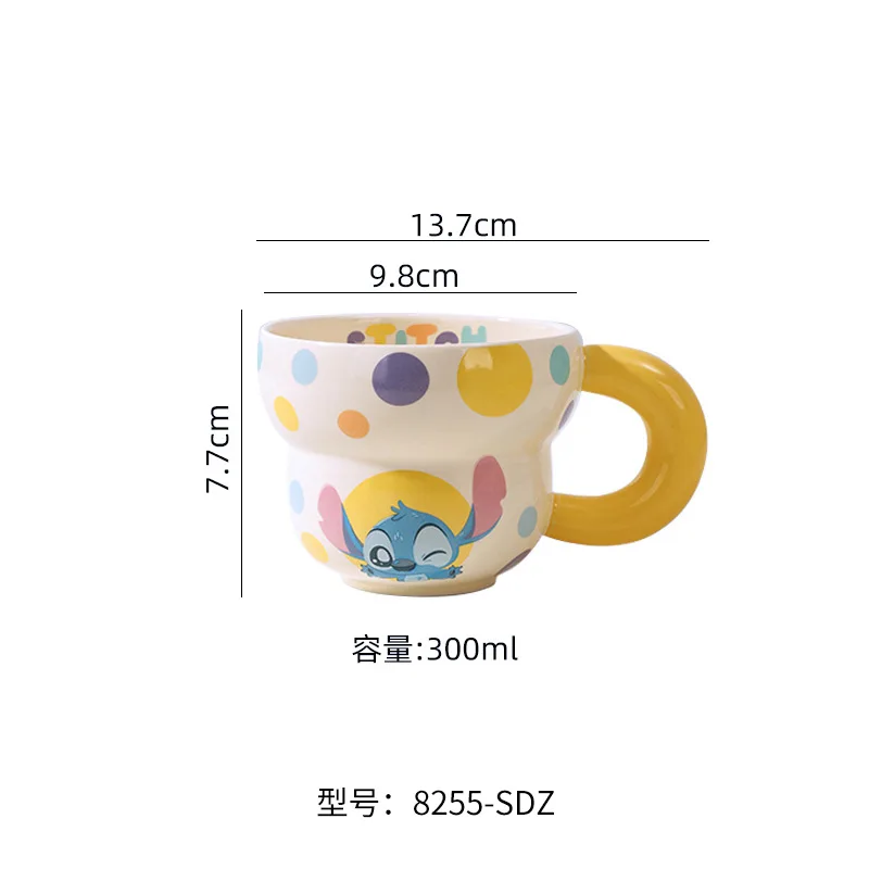 アニメディズニーステッチセラミックライスボウルアニメ漫画マグカップインスタントラーメンボウルラブプレートセットかわいいステッチホームデコレーションガールギフト