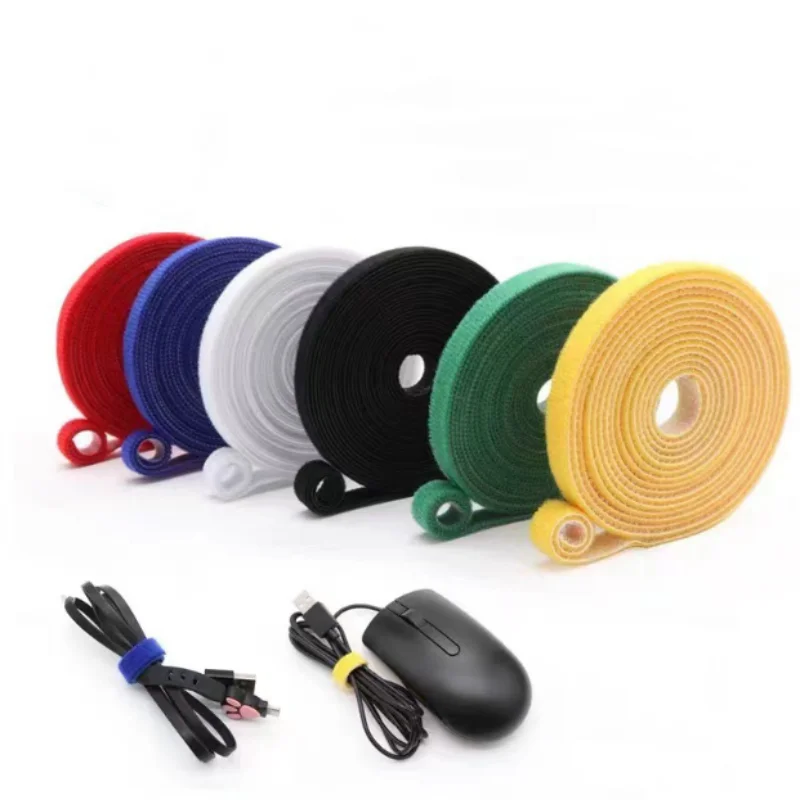 Nylon Cable Ties Straps,Cord Line Wire Organizer Management,Reusable Hook Loop Fastening Tape Cable Winder 5 Meters/Roll
