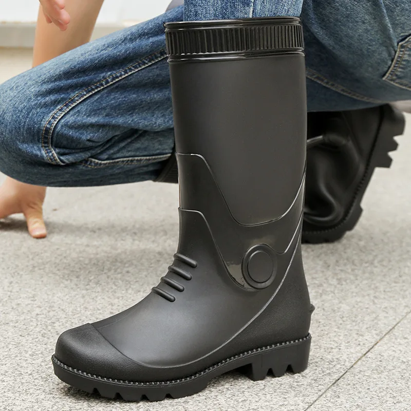 

Fashion Boots for Couples High Rain Shoes Waterproof Galoshes Husband Fishing Work Garden Rainboots Women and Men Rubber Shoes