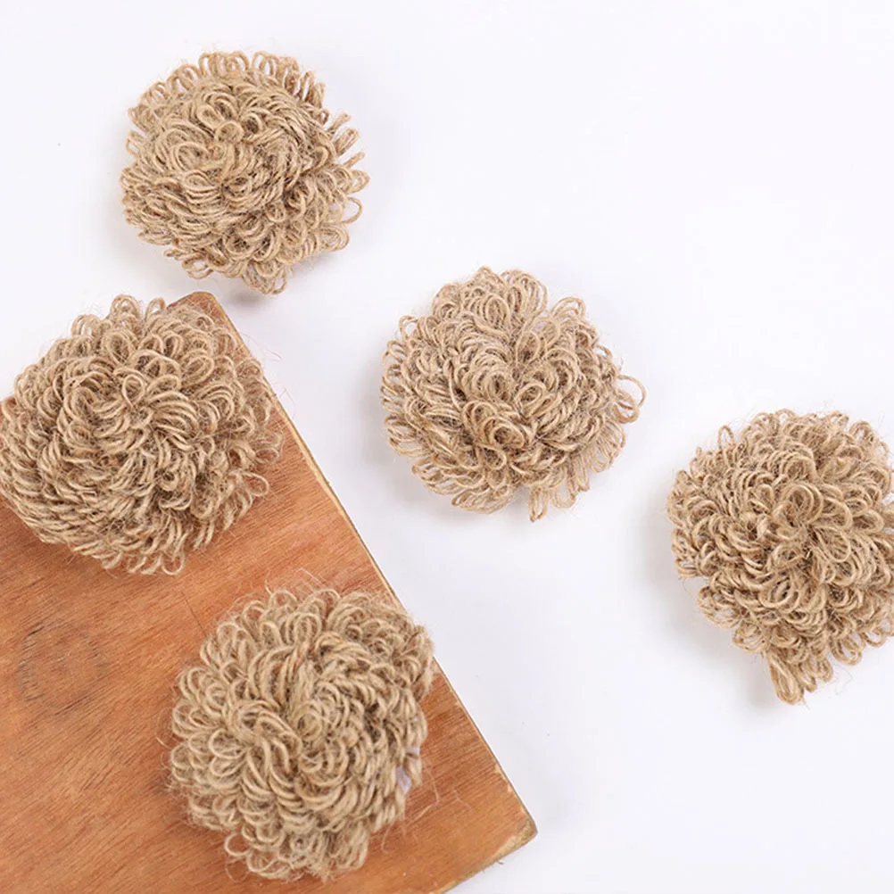 

12 pcs Rustic Jute Cloth Flower Bow Decorative Set For Wedding Party Diy Craft Festival Burlap Accessories Hair Styling Tool