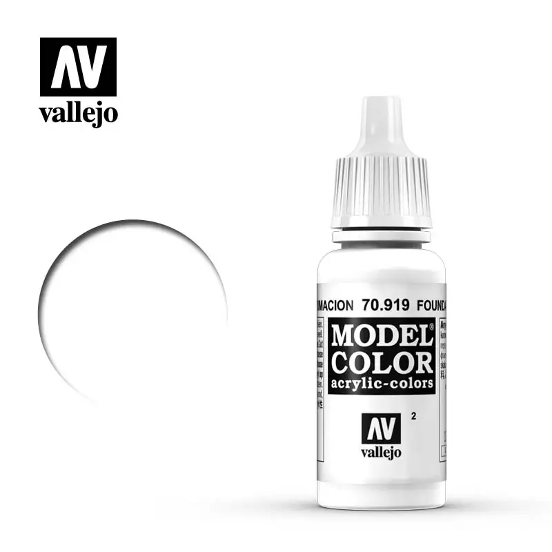 

Vallejo Acrylic paints AV 70919 002 Blanco Imprimación Foundation White Plata Silverr Metallic Model Coloring Water-Based Hand