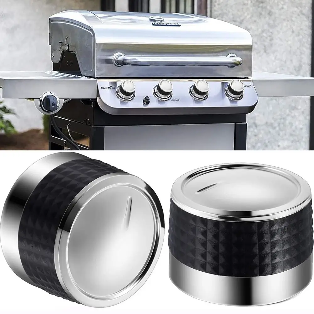New Chrome Plated Grill Control Knobs Plastic With D Shaped Barbecue Stove Knob Switch Knob
